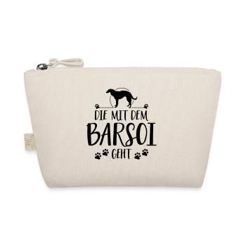DIE MIT BARSOI GEHT Hunde Hundespruch Wilsigns - Bio-Täschchen - Natur - Vorne