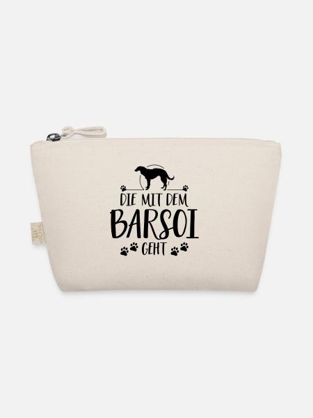 DIE MIT BARSOI GEHT Hunde Hundespruch Wilsigns - Bio-Täschchen - Natur - Vorne