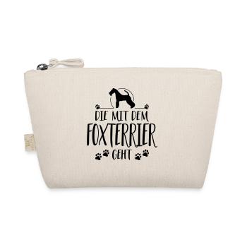 DIE MIT FOXTERRIER Hundespruch Hund Hunde - Bio-Täschchen - Natur - Vorne