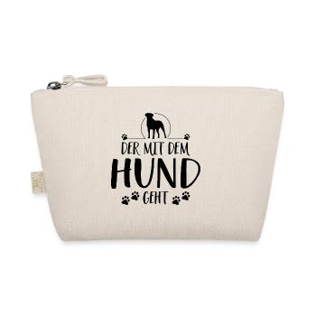 Der mit dem Hund geht Hundespruch Hunde - Bio-Täschchen - Natur - Vorne