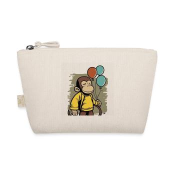 Un singe tient une chemise d’anniversaire à ballons - Trousse biologique - nature - Devant