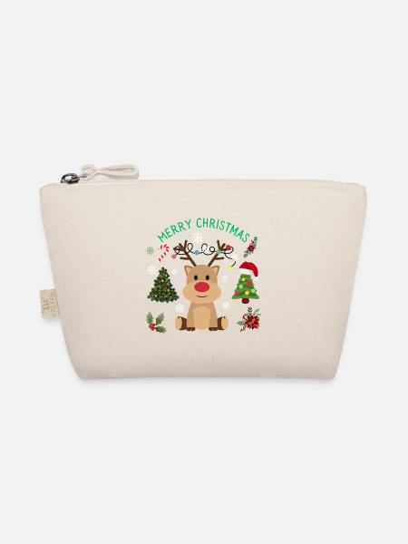 Merry Christmas Celebrate with Joy - Organic Pouch - nature - Front