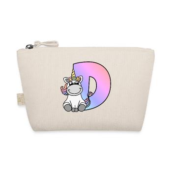 Einhorn Buchstabe D - Bio-Täschchen - Natur - Vorne