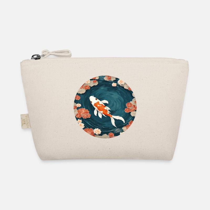 Koi mit Blüten im Teich Bio-Täschchen