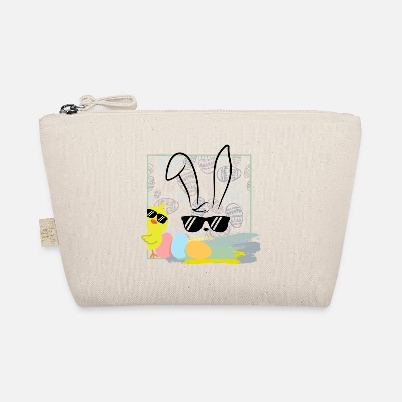 cool easter bunny with sunglasses easter easter eggs Organic Pouch