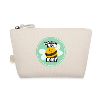 Just Bee Nice Idiot – Süßes, freches Bienen-Design - Bio-Täschchen - Natur - Vorne