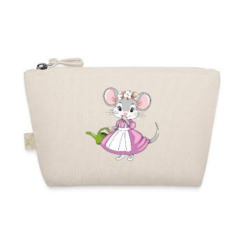Shy little lady mouse with a garden watering can - Organic Pouch - nature - Front