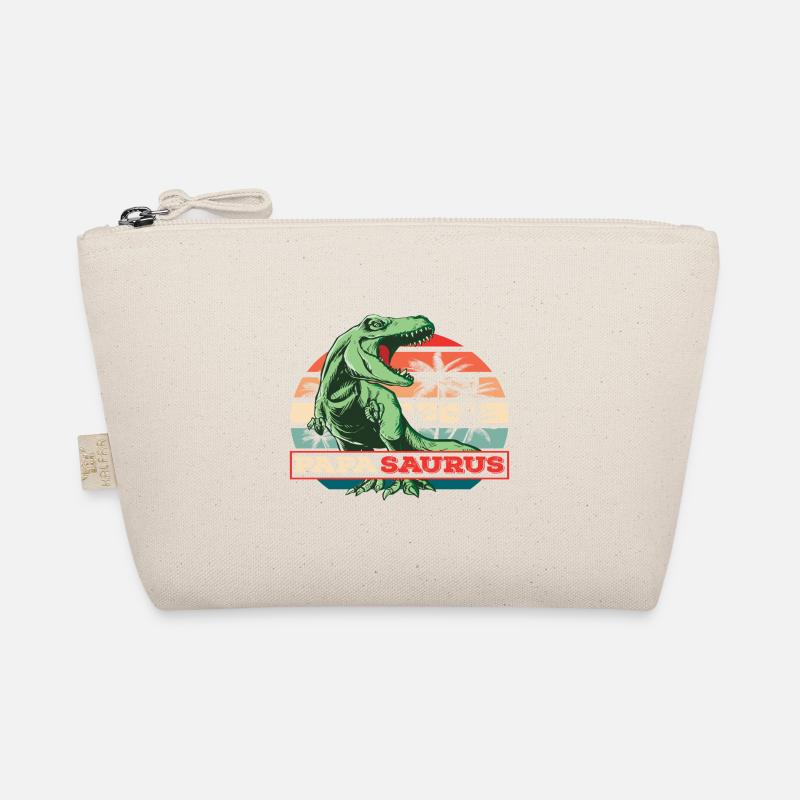 Papasaurus Father's Day Dinosaur T-Rex Gift Idea Organic Pouch