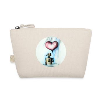 Robot with heart balloon - Organic Pouch - nature - Front