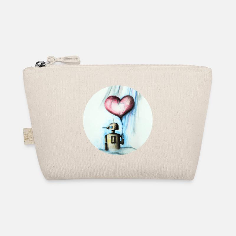 Robot with heart balloon Organic Pouch