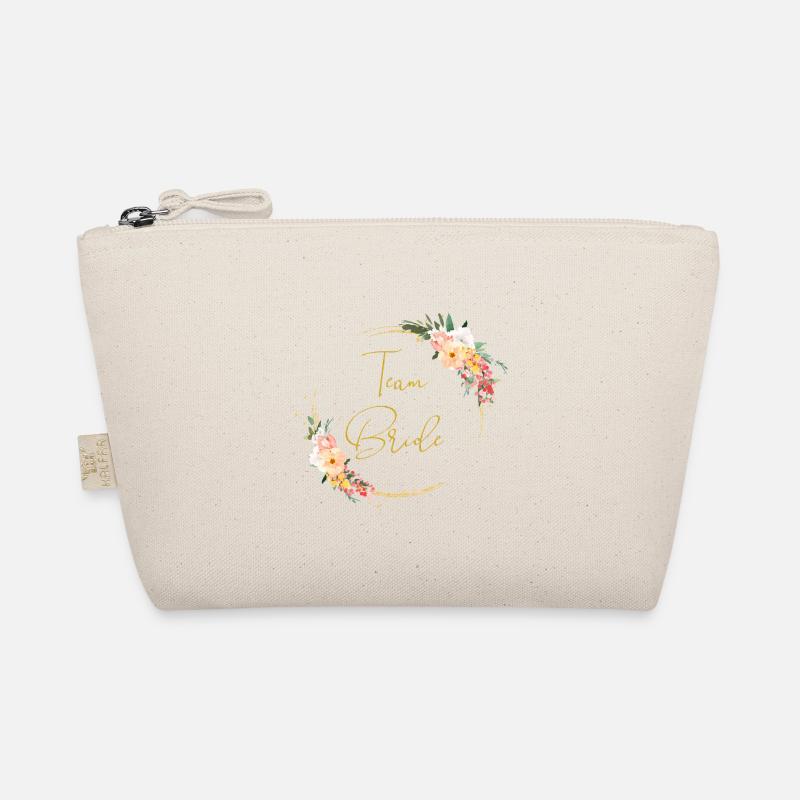 Team Bride! Kreis Floral Kranz - Bio-Täschchen - Natur