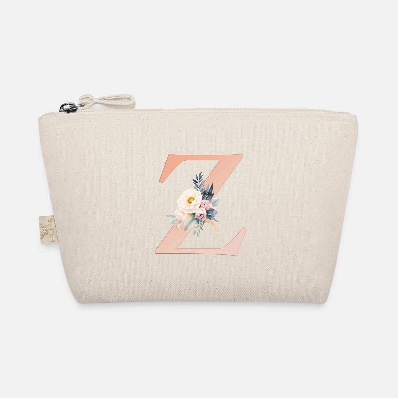 Z Monogramm , Floral, Boho Bio-Täschchen
