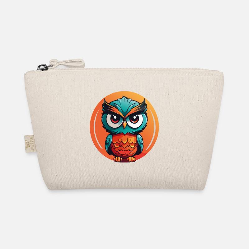 Petit hibou mignon dans la roue de couleur hibou Design Trousse biologique