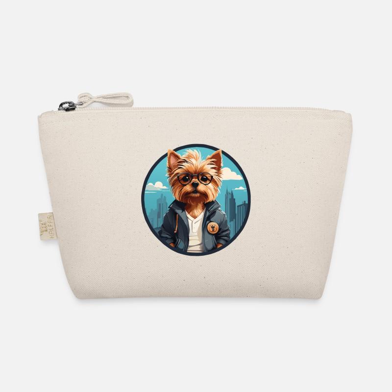 Cool Yorkie Yorkshire Terrier with sunglasses Organic Pouch