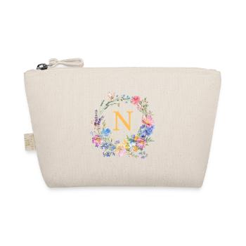 N Monogram Floral, Couronne de fleurs, personnalisable - Trousse biologique - nature - Devant
