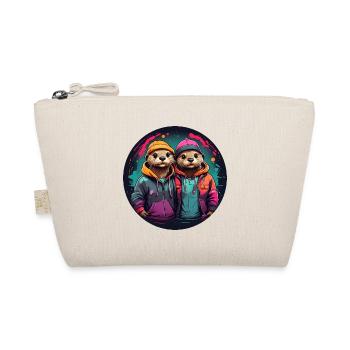 Two otters in streetwear - Organic Pouch - nature - Front