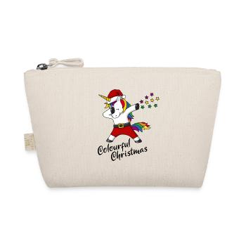 Weihnachten Einhorn colourful christmas Geschenk - Bio-Täschchen - Natur - Vorne
