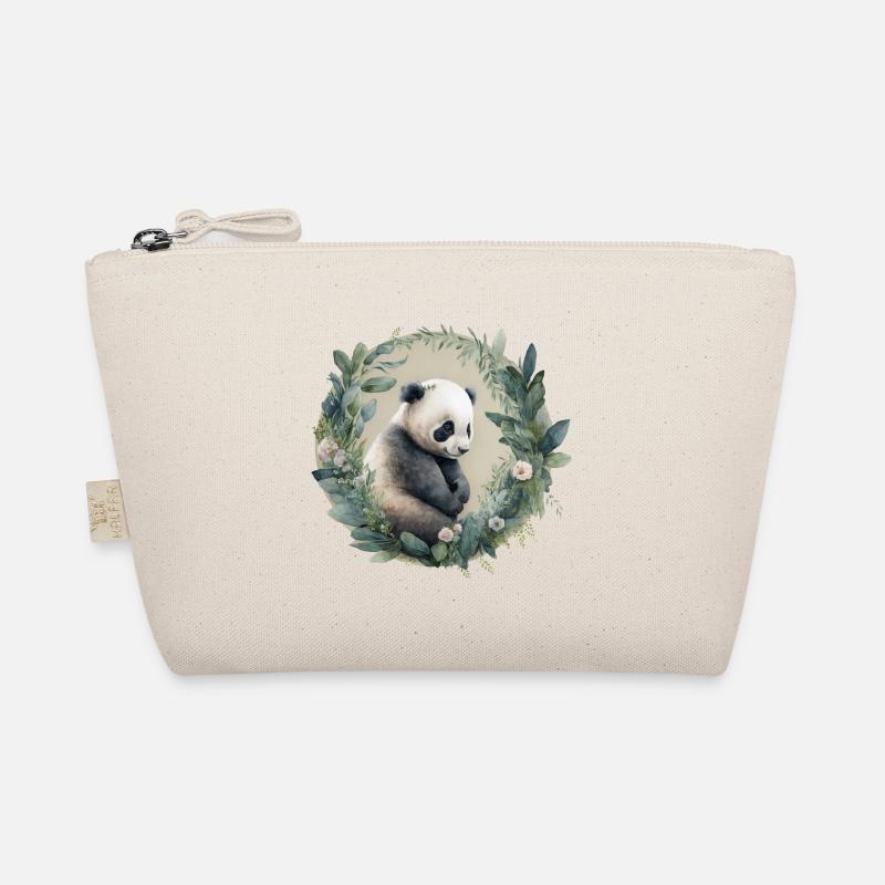 Panda mit Eukalyptus - Bio-Täschchen - Natur