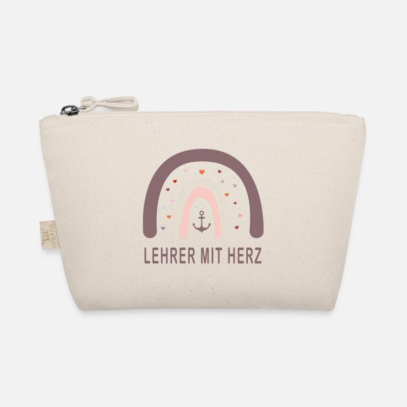 Lehrer mit Herz! Regenbogen personalisierbar Bio-Täschchen