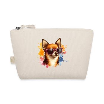 Cute Chihuahua Wearing Sunglasses - Organic Pouch - nature - Front