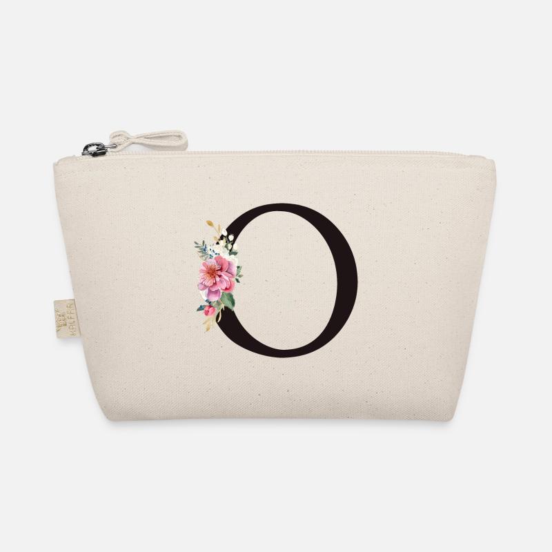Monogramme personnalisable O Floral Rose Blanc Trousse biologique