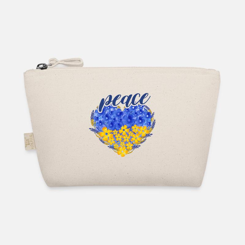 Ukraine Herz mit Peace Liebe - Bio-Täschchen - Natur
