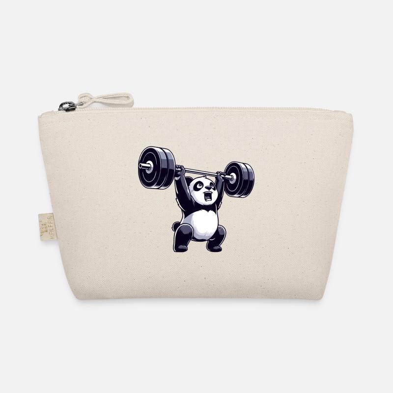 Panda Gewichtheber mit Hantel Bio-Täschchen