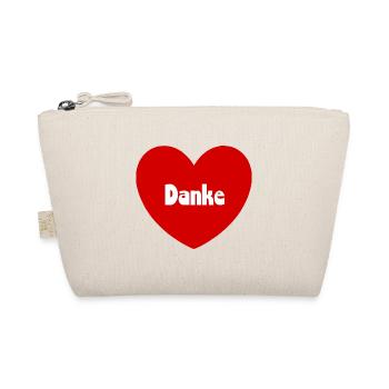 Danke Herz rot weiß - Bio-Täschchen - Natur - Vorne