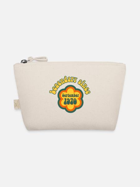 Legendary since September 1970 Birthday Retro - Organic Pouch - nature - Front