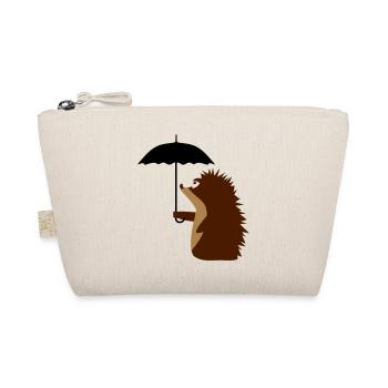 A hedgehog with an umbrella - Organic Pouch - nature - Front