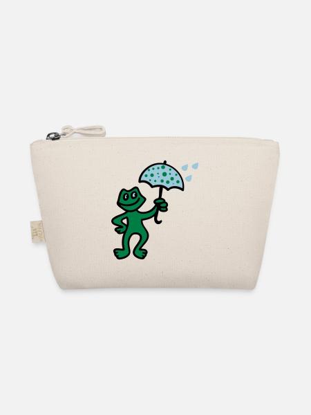 Wetterfrosch - Regen - Bio-Täschchen - Natur - Vorne