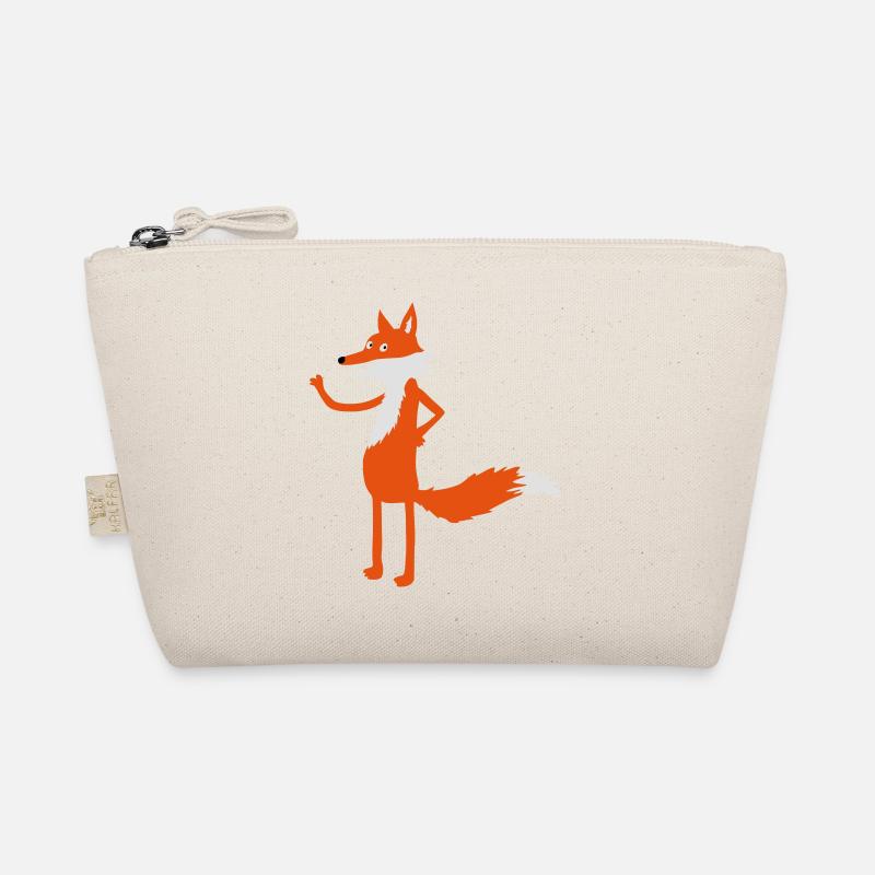 Fuchs steht Bio-Täschchen