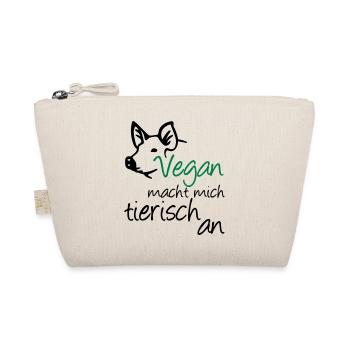Vegan Veganer Tier Schwein Geschenk Tierschutz - Bio-Täschchen - Natur - Vorne
