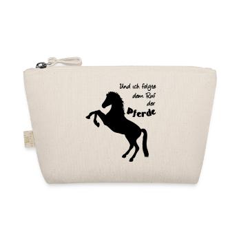 Ruf der Pferde Pferd Reiter Tier Reiten Geschenk - Bio-Täschchen - Natur - Vorne