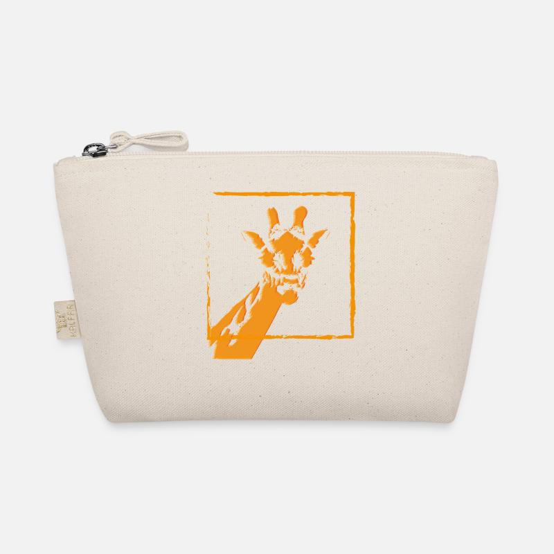 giraffe line drawing orange Organic Pouch