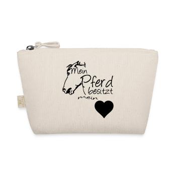 Mein Pferd - Mein Herz Geschenk - Bio-Täschchen - Natur - Vorne