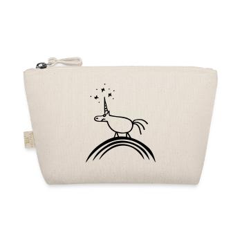 Funny stick figure unicorn unicorn rainbow - Organic Pouch - nature - Front