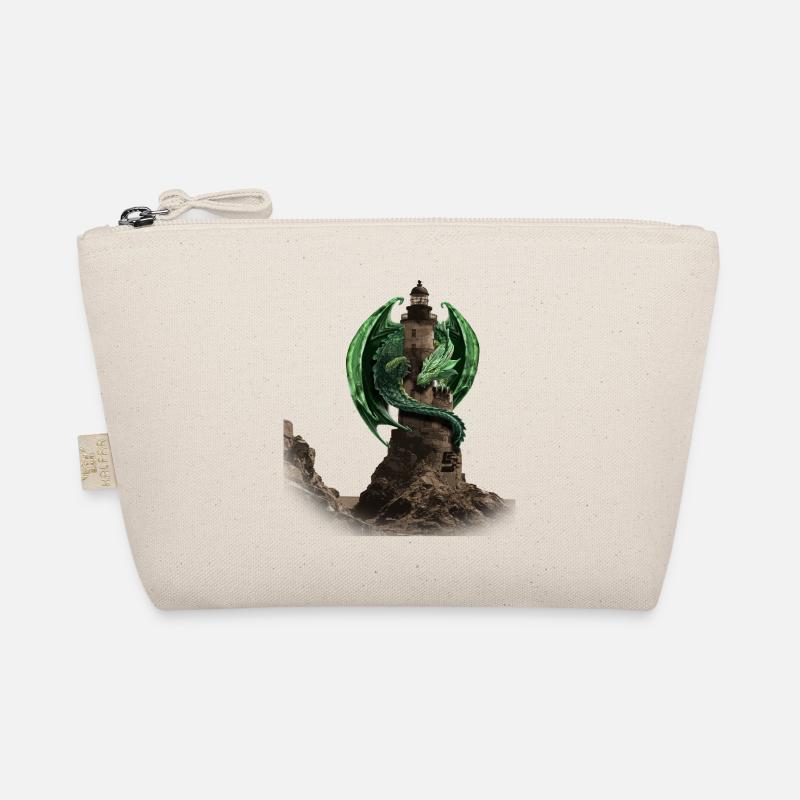 Drachen Leuchtturm von Custom - Bio-Täschchen - Natur