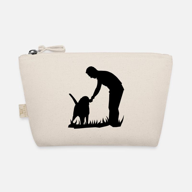 Beste Freunde - Hund und Herrchen Silouette - Bio-Täschchen - Natur