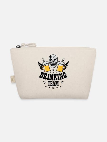 83 Totenkopf Skull 2 Bier DRINKING TEAM Beer - Bio-Täschchen - Natur - Vorne