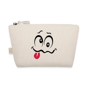 smiley drunk bourre1 - Organic Pouch - nature - Front