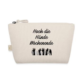 Hoch die Hände Wochenende | Geschenkidee witzig - Bio-Täschchen - Natur - Vorne