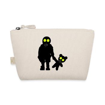 eddi pooh - kleiner Junge mit Teddy & Gasmaske / - Organic Pouch - nature - Front