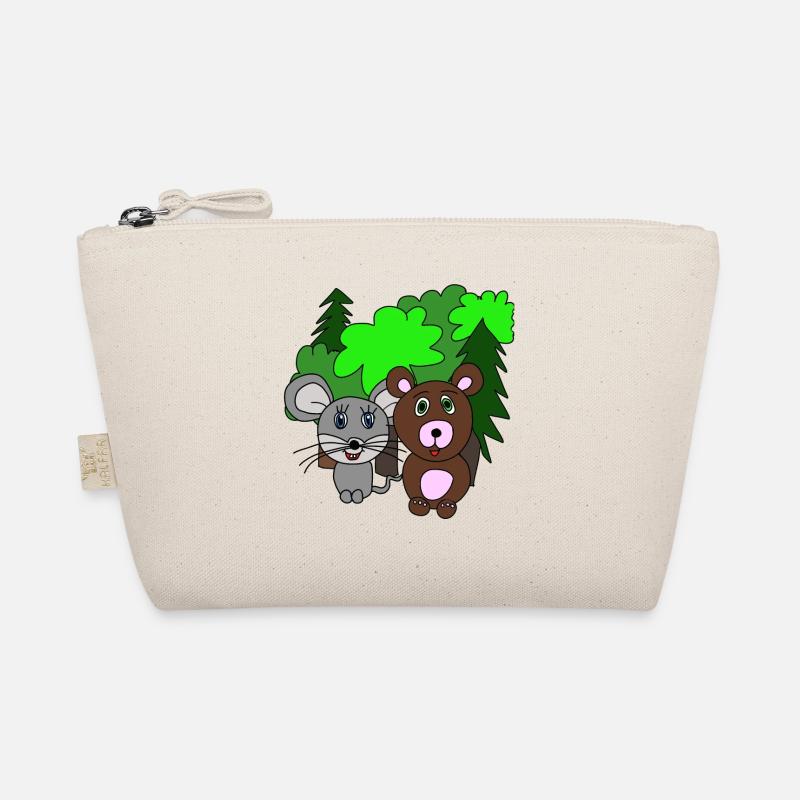 Maus und Bär im Wald. Freunde. Geschenk Bio-Täschchen