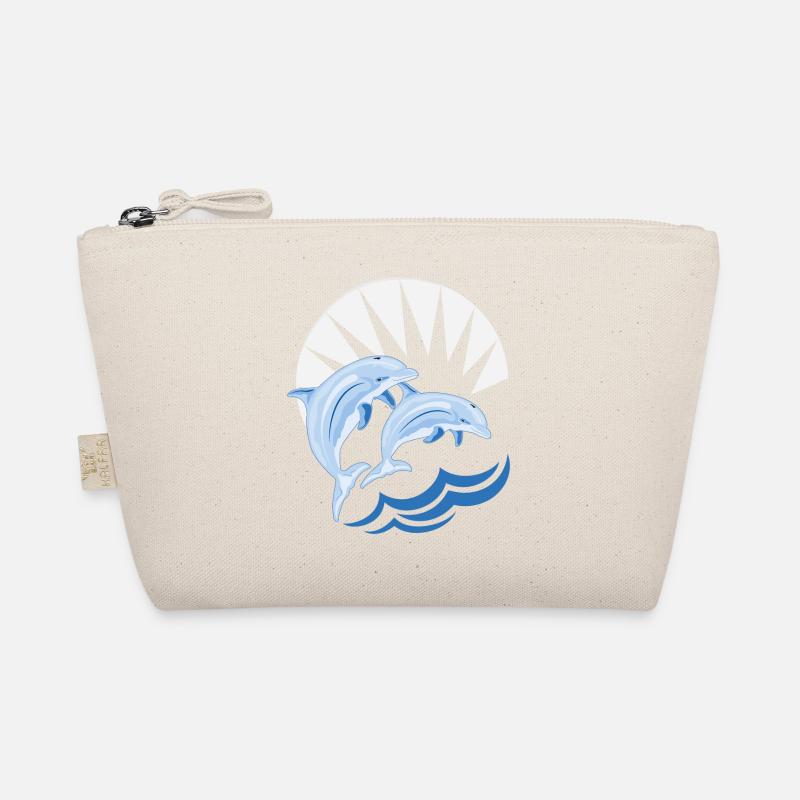 Dolphins above waves Organic Pouch