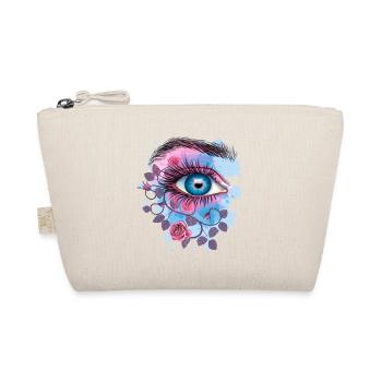 Blue Psychedelic Floral Eye - Organic Pouch - nature - Front