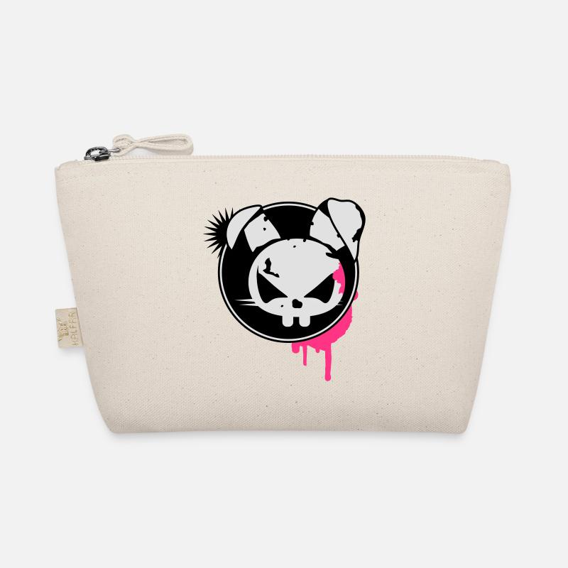 Grunge Sticker mit Hasen Kopf - Bio-Täschchen - Natur