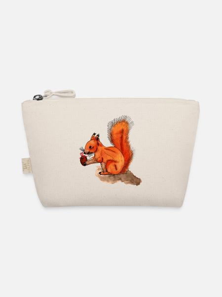 Eichhörnchen mit Geschenk - Bio-Täschchen - Natur