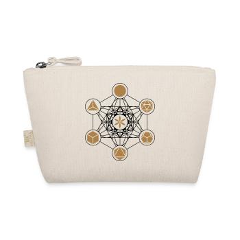 Metatrons Cube, Platonic Solids, Flower of Life - Organic Pouch - nature - Front