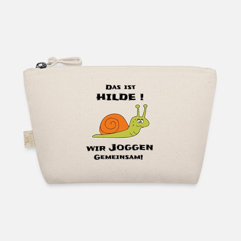 Joggen Jogging Sport Schnecke Lustig Hilde - Bio-Täschchen - Natur